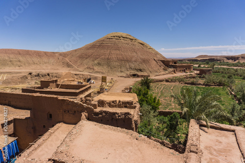 African desert hill in Ait Benhaddou  Morocco