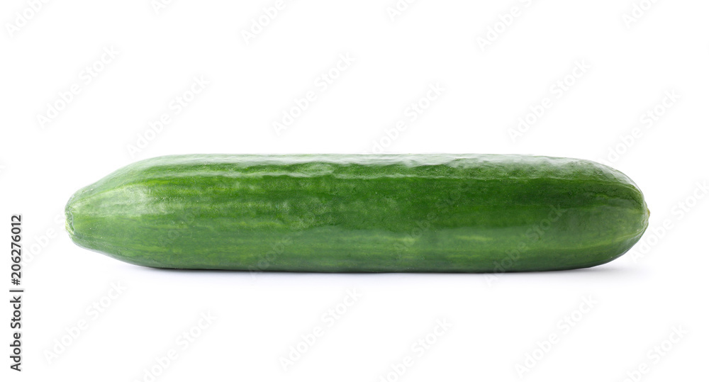 Fresh green cucumber on white background Fresh green cucumber on white background