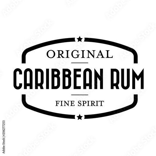 Caribbean Rum vintage stamp