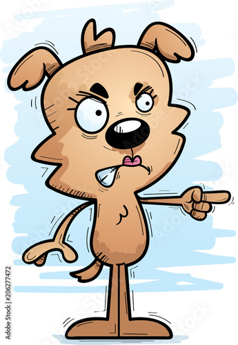 Angry Cartoon Female Dog
