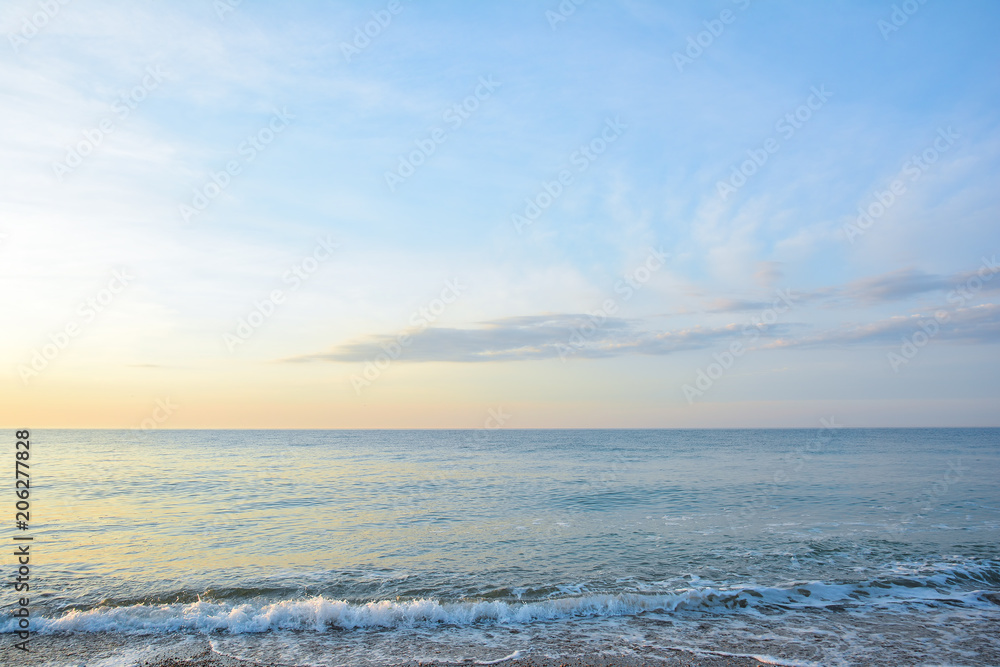 Sunrise at the sea. Seascape of the morning dawn. Early morning on the beach. Sunrise at the sea. Seascape of the morning dawn. Early morning on the beach.
