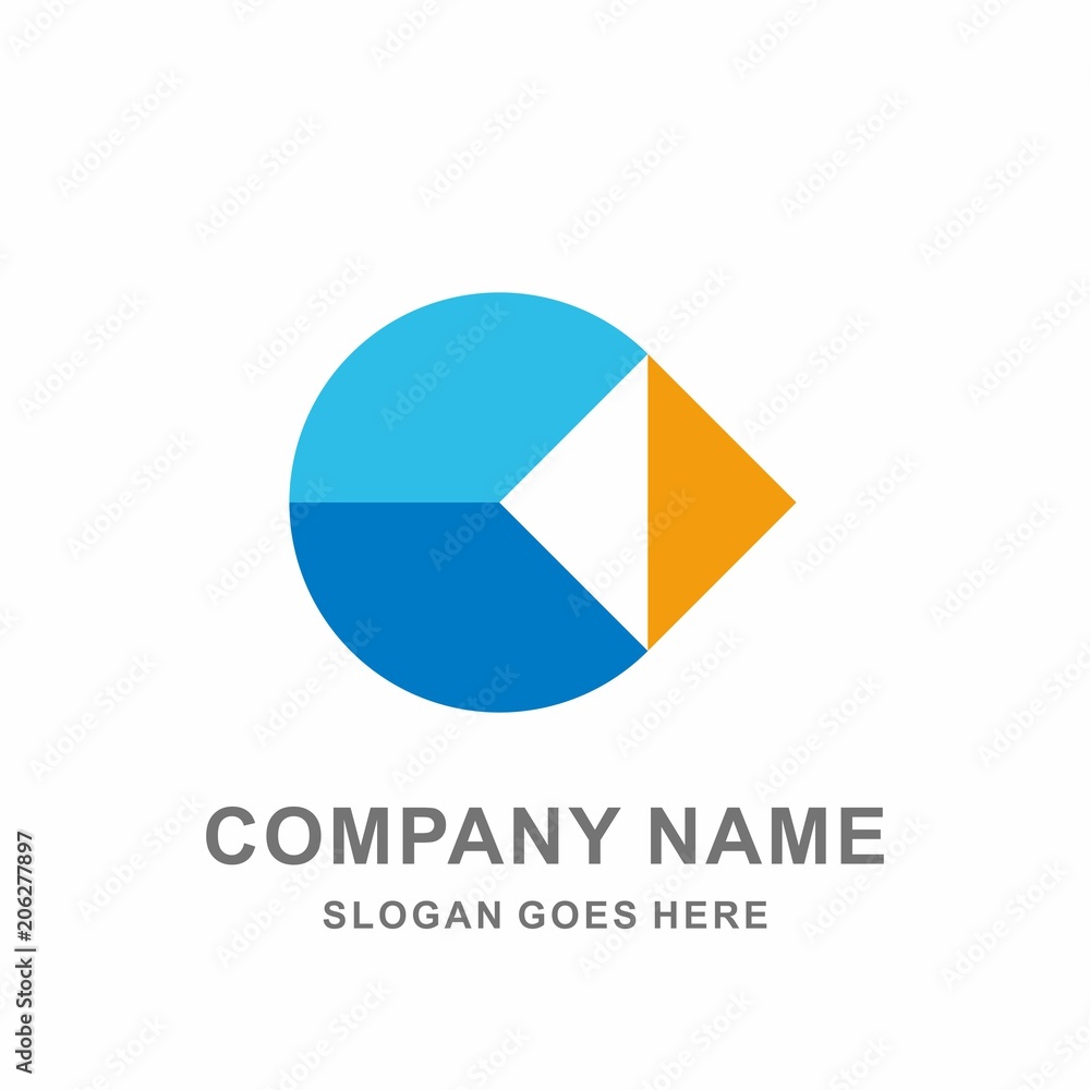 Monogram Letter C Circle Arrow Digital Link Connection Technology Computer Business Company Stock Vector Logo Design Template