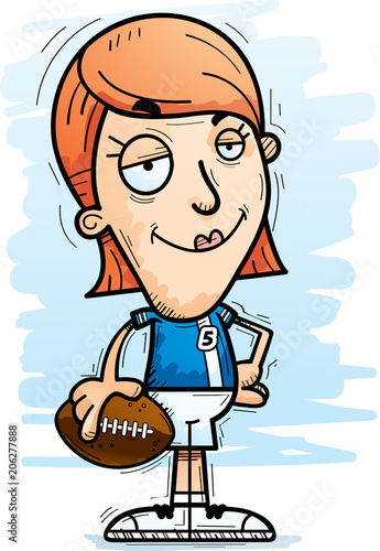 Confident Cartoon Football Player