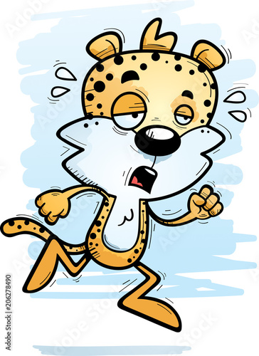 Exhausted Cartoon Male Leopard