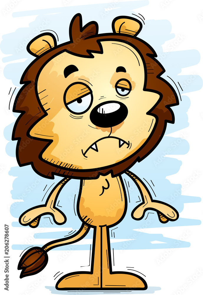 Fototapeta premium Sad Cartoon Male Lion