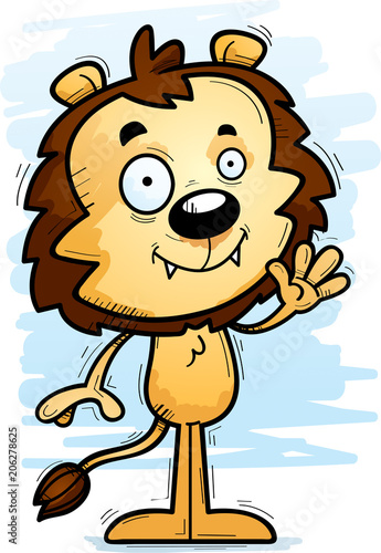 Cartoon Male Lion Waving