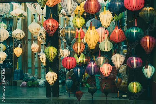 Beautiful lantern in Hoi An old town. Royalty high-quality stock image of very much lantern for sale and decoration in Hoi An. Hoi An, once known as Faifo and noted as a UNESCO World Heritage Site photo