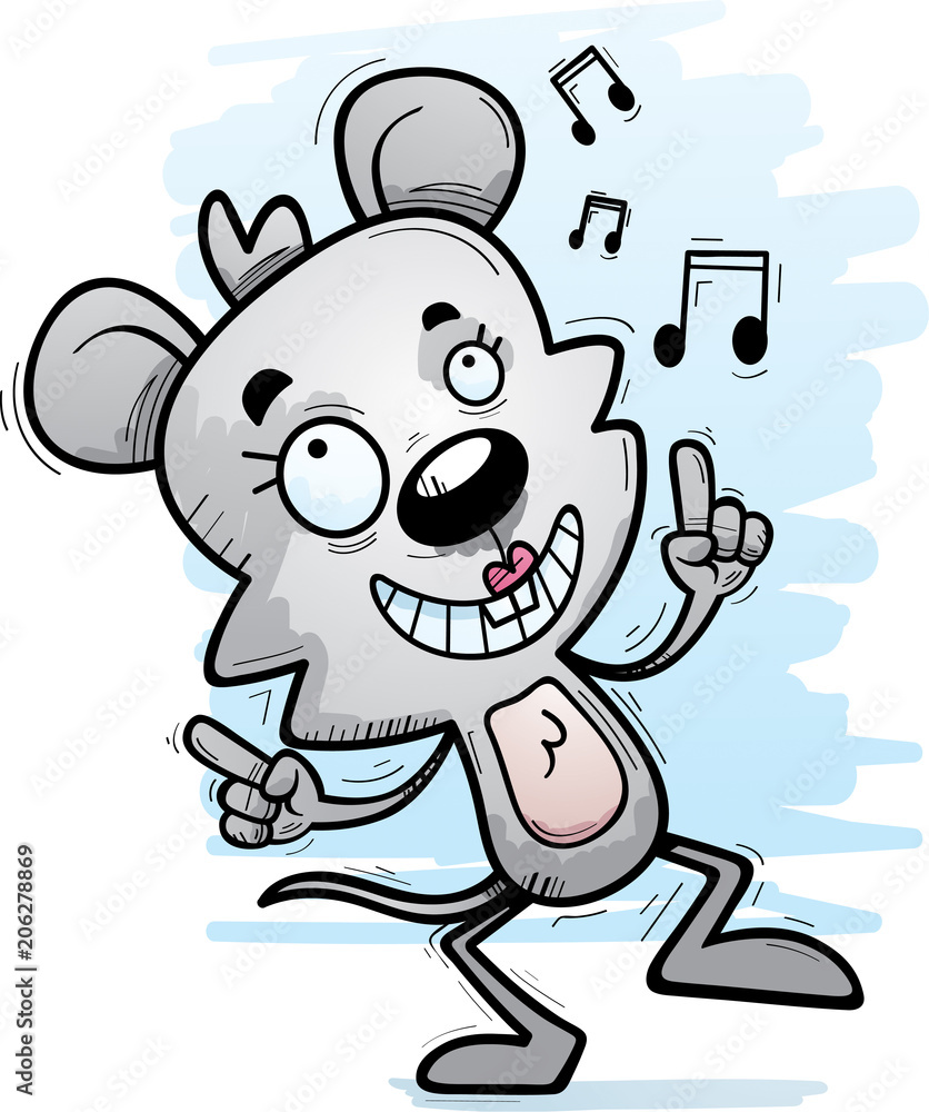 Cartoon Female Mouse Dancing Cartoon Female Mouse Dancing