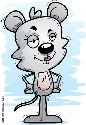 Confident Cartoon Female Mouse