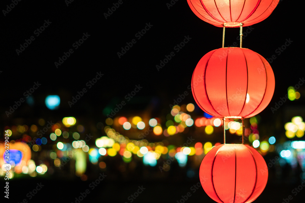 Beautiful lantern in Hoi An old town. Royalty highquality stock image of very much lantern for