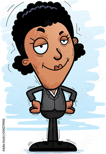 Confident Cartoon Black Businesswoman