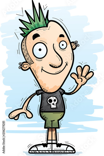 Cartoon Punk Waving