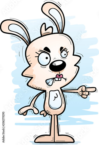 Angry Cartoon Female Rabbit