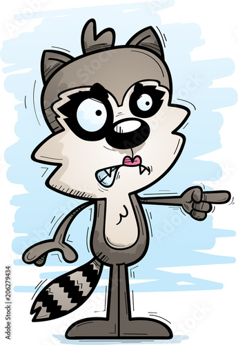 Angry Cartoon Female Raccoon