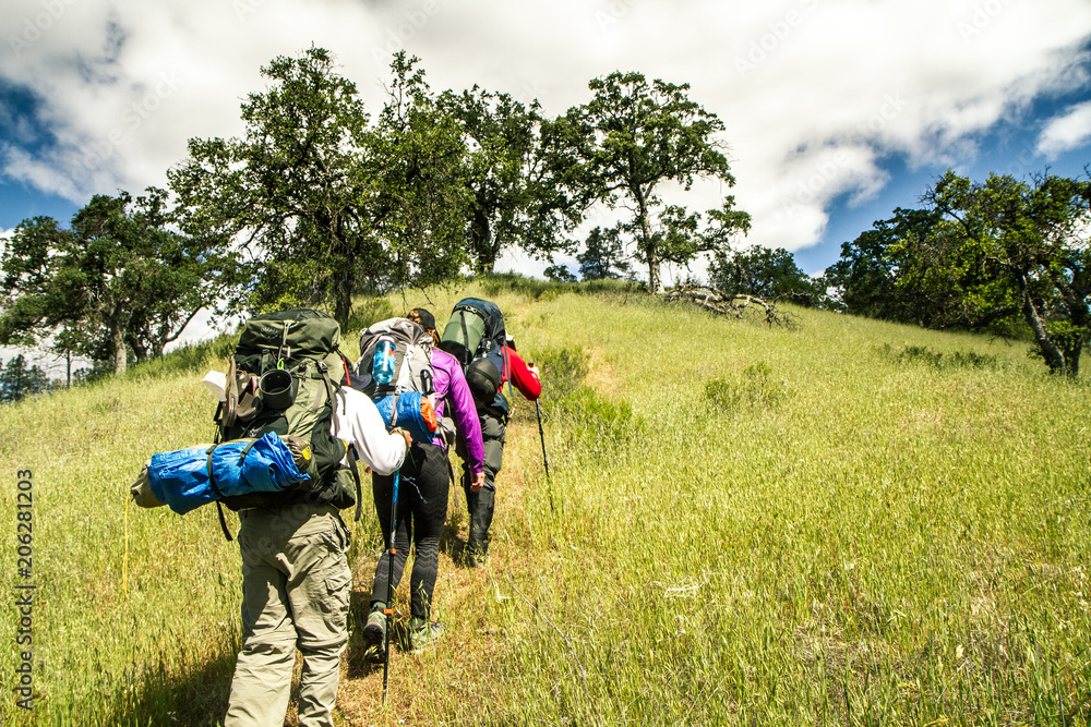 Backpackers in Henry Coe State Park, CA