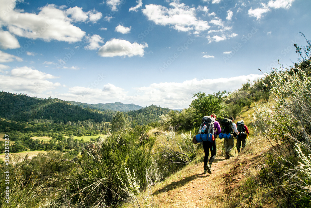 Backpackers explore Henry Coe State Park, CA with stunning views