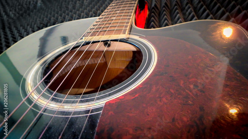 guitar on grey background photo