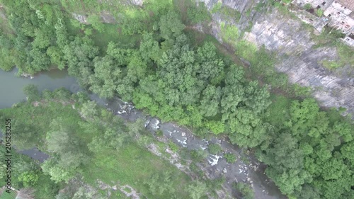 Castellfollit de la Roca, village of Catalonia,Spain. Drone Footage