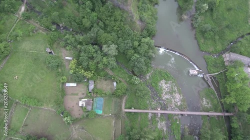 Castellfollit de la Roca, village of Catalonia,Spain. Drone Footage