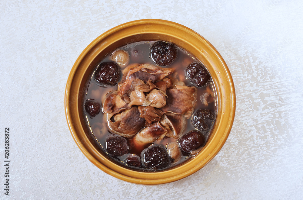 Fototapeta premium Pork stomach soup with black dates - A Popular Taiwan food 