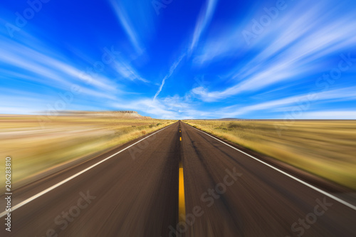 Arizona desert highway blur