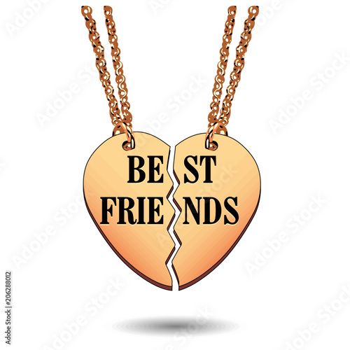 Best Friends Gold Charm Necklace on Chains