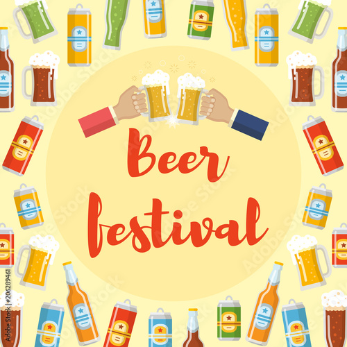 Beer festival flat template