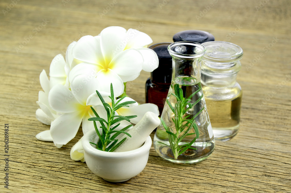 Rosemary and essential oil for homeopathy remedy.