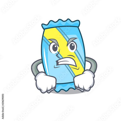 Angry candy mascot cartoon style