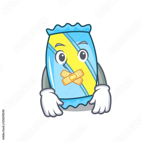 Silent candy mascot cartoon style
