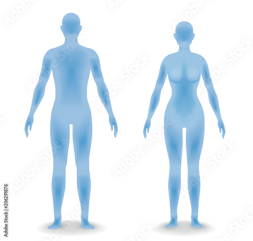 男女の人体シルエット　