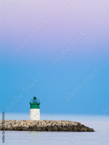 Lighthouse of saint laurent du var.Mediterranean landscape. French riviera, France.Copyspace to add text or title