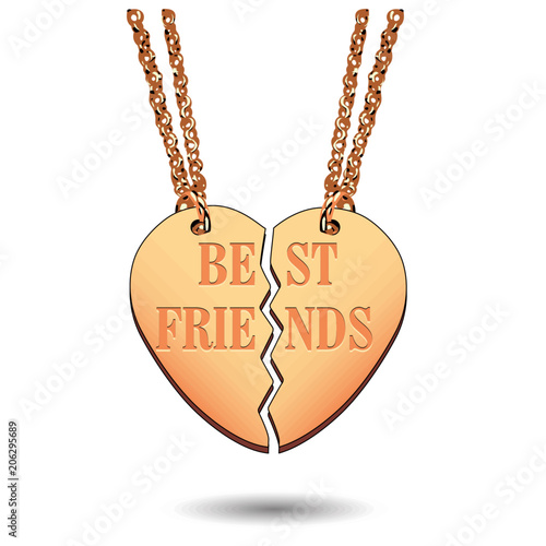 Best Friends Jewelry Charm Necklace in Gold on Chain