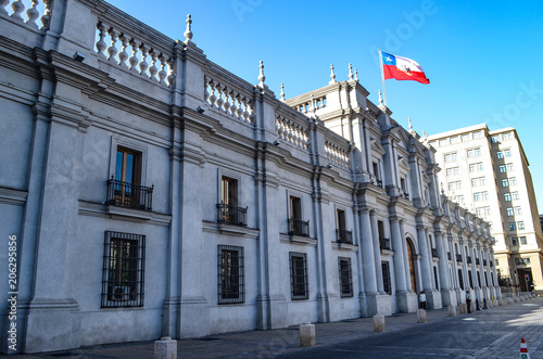 Palacio de La Moneda, or La Moneda, the seat of the President of the Republic of Chile in Santiago photo