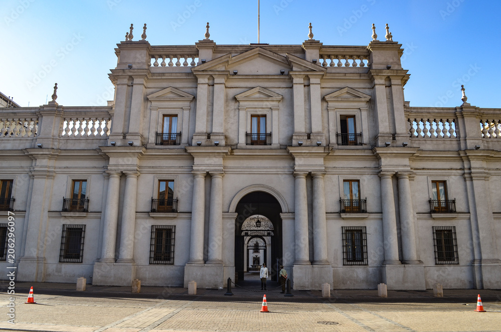 Fototapeta premium Palacio de La Moneda, or La Moneda, the seat of the President of the Republic of Chile in Santiago