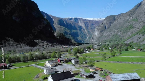 View over Vassbygdi in Aurland, Norway photo