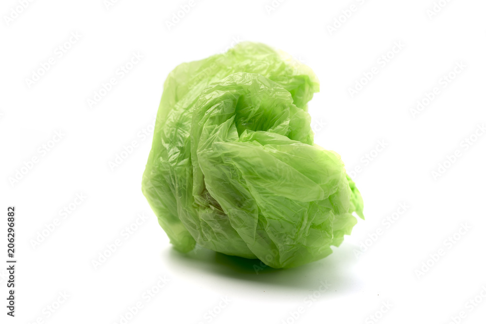 Disposable plastic bags on a white background Disposable plastic bags on a white background