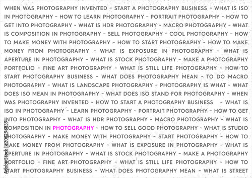 Photography Strong Keywords Marketing Concept. Photographs Poster on White Background.
