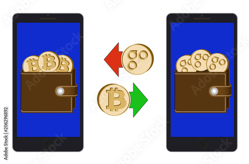 exchange between bitcoin and omisego in the phone photo