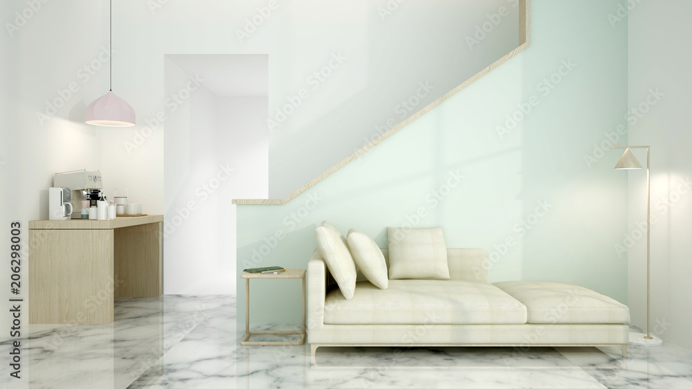 The interior relax space 3d rendering minimal The interior relax space 3d rendering minimal