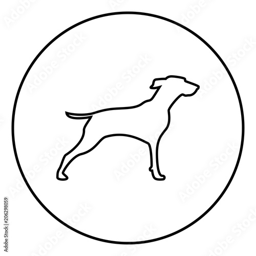 Hunter dog or gundog icon black color vector illustration simple image