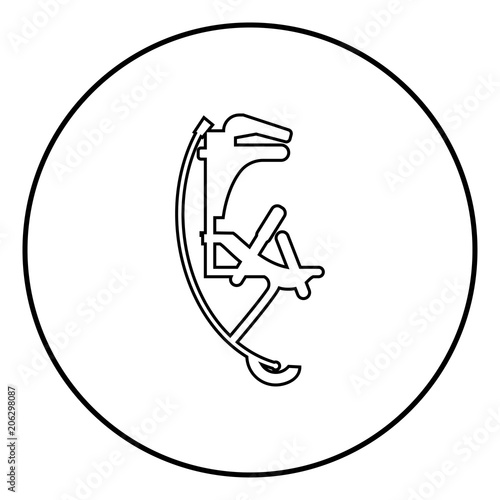 Skyrunner jumper for high jump jumping boots icon black color vector illustration simple image