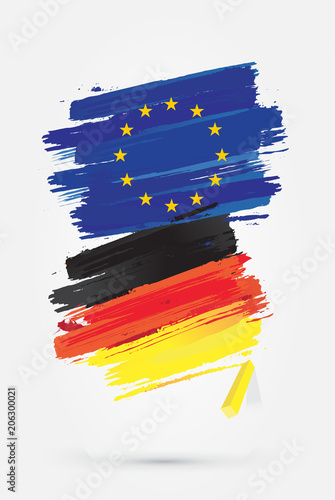 drapeau européen - drapeau allemand