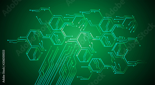 binary circuit board future technology, green cyber security concept background, abstract hi speed digital internet.motion move blur. pixel vector