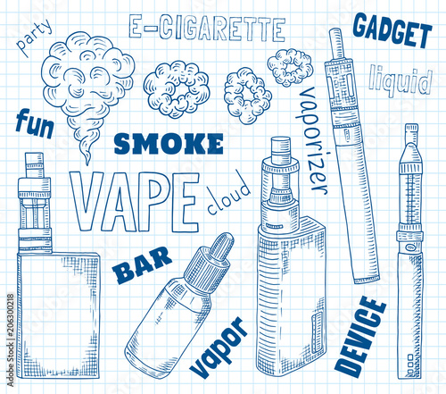 Vaporizer shop. Beautiful poster of Vaporizer and juices