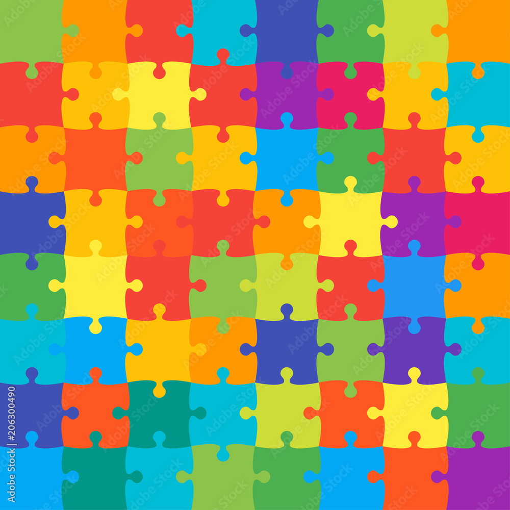 64 Colorful Background Puzzle. Jigsaw Banner. 64 Colorful Background Puzzle. Jigsaw Banner.