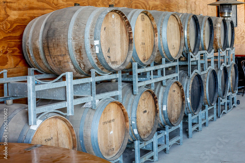 Wooden Wine Cask in a cellar