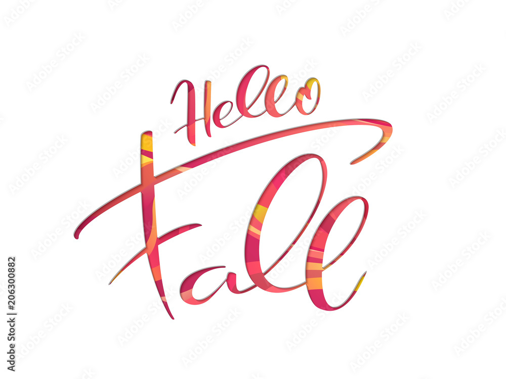 Vector banner with hand lettering label - autumn Vector banner with hand lettering label - autumn