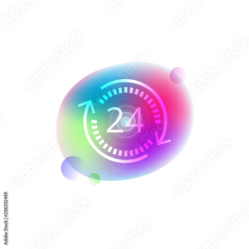 24 hours neon icon