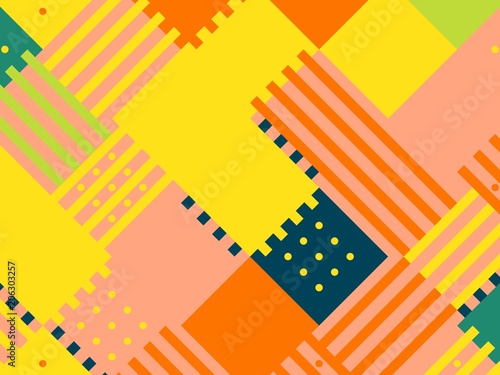 Colored abstract flat pattern background. Geometric hipster patch